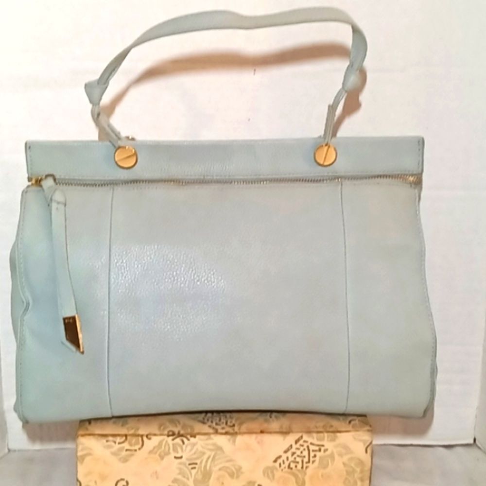 Foley+Corinna Large Faux  Sea Green Crossbody/Satchel